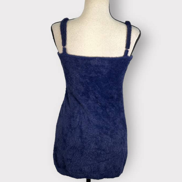 Savage x Fenty Navy Blue Fluff It Up Slip Mini Dress Women's Size Medium - Picture 5 of 11